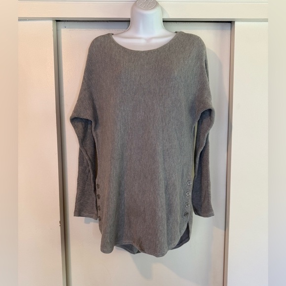 MICHAEL Michael Kors Tops - Michael Michael Kors Light Gray Knit Sweater with Button Detail